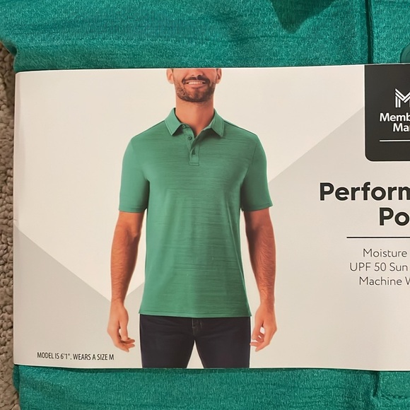 Members Mark Men's Green Performance Polo Shirt - Picture 2 of 2